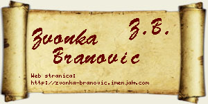 Zvonka Branović vizit kartica